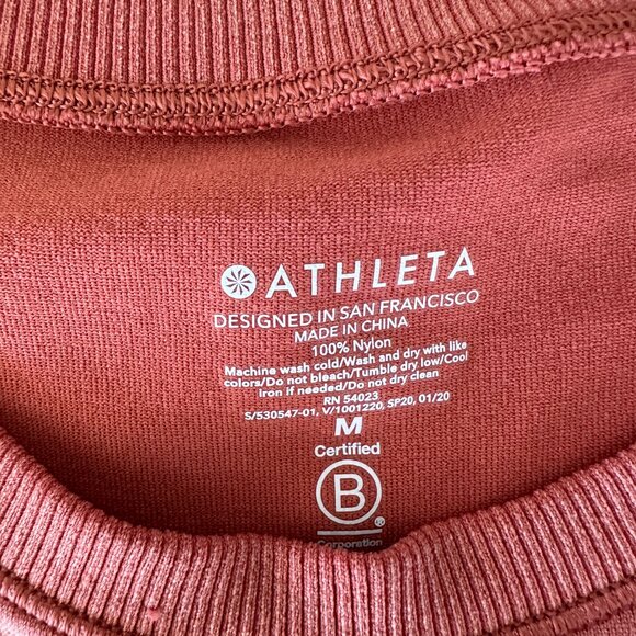 Athleta Mineral Wash Crop Muscle Tank Top Women's Medium Medium Salmon Pink - Picture 5 of 6